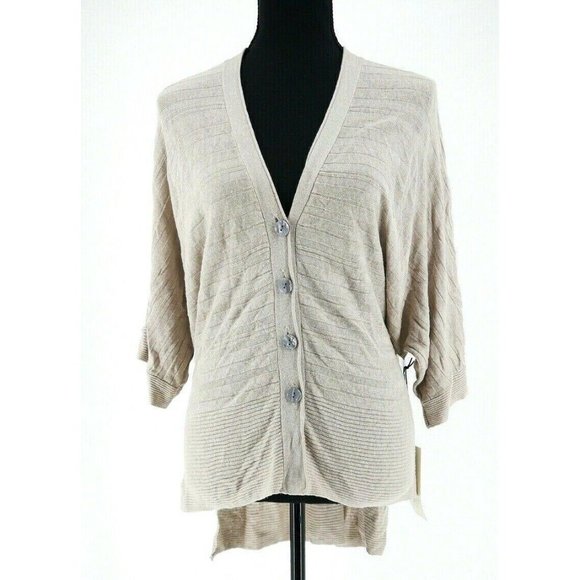 Rachel Zoe Linen Blend Beige Cardigan - Size S - Picture 2 of 7